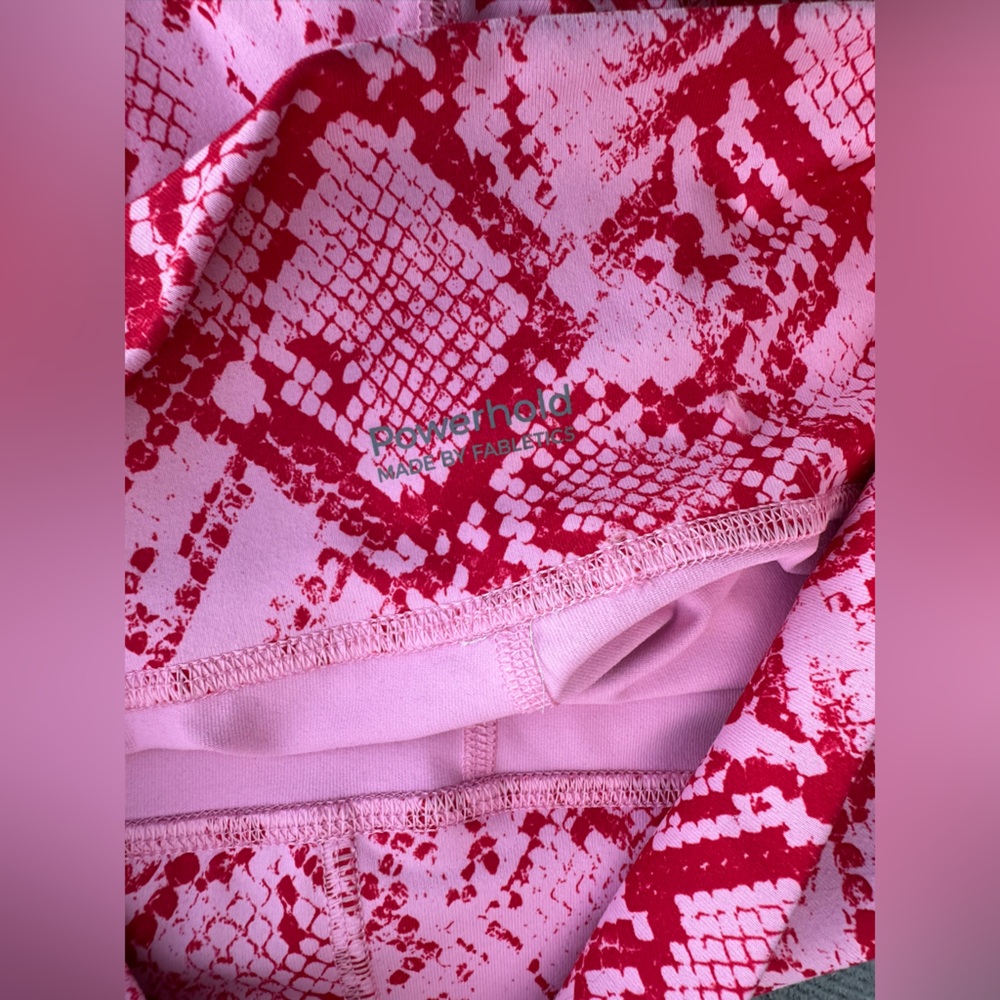 Fabletics Powerhold Pink and Red Snake Print Legging - Picture 5 of 6